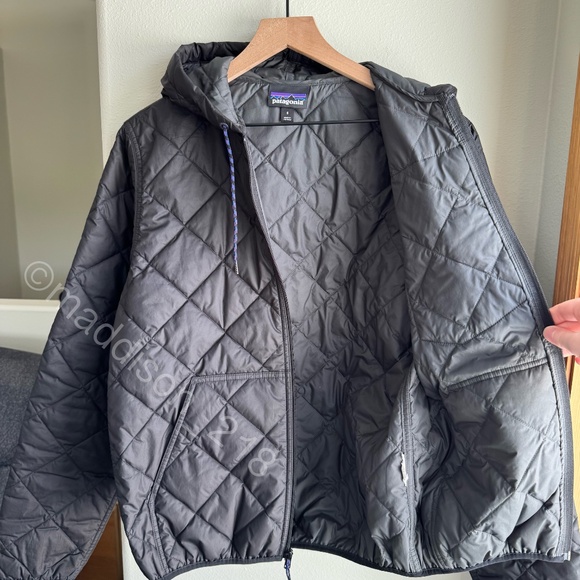 Patagonia Diamond Quilted Bomber Hoody Small Men’s Black Puffer Jacket S - Picture 7 of 11
